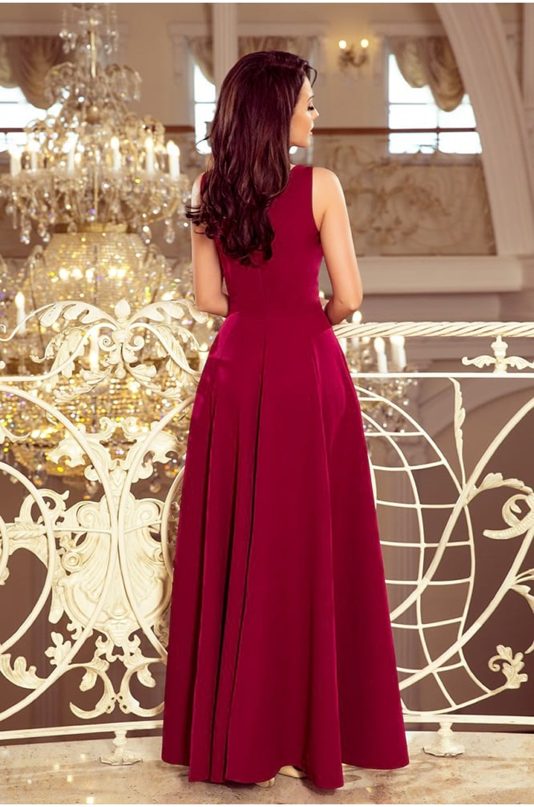 Rochie Dama Lunga Burgundy Herminia Bogas